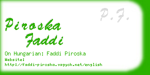 piroska faddi business card